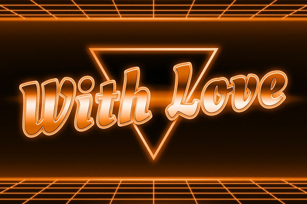 With love retro message grid typography