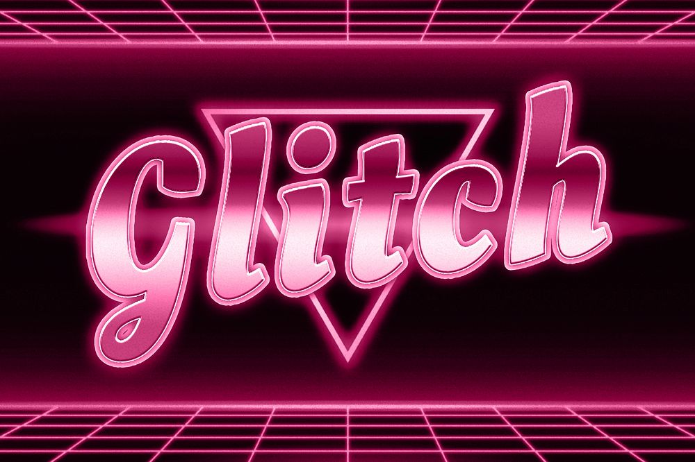 Retro 80s glitch word grid font