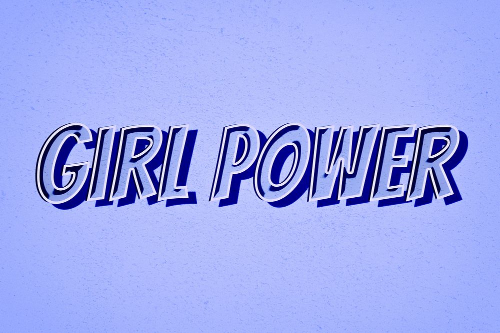 Girl power comic retro lettering illustration