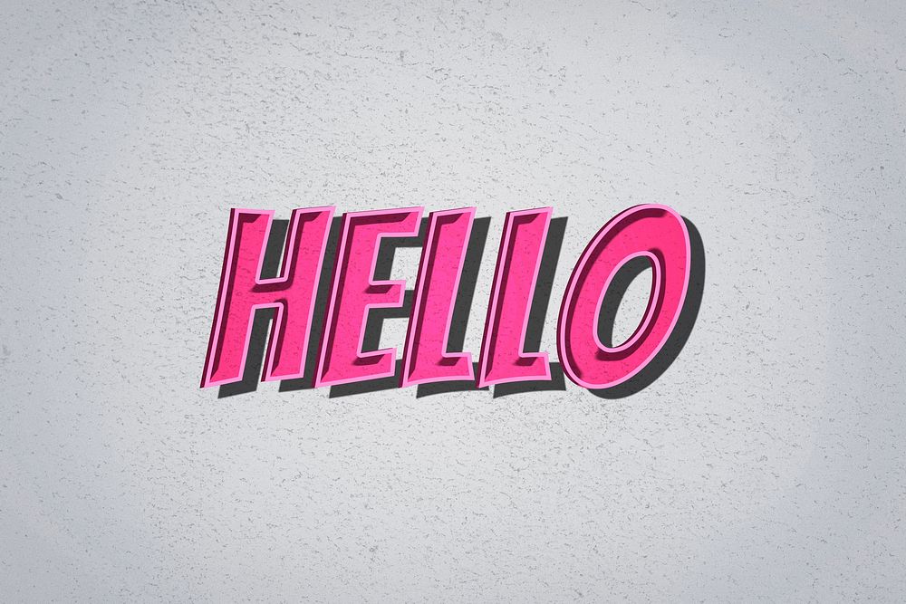 Hello comic retro style lettering illustration