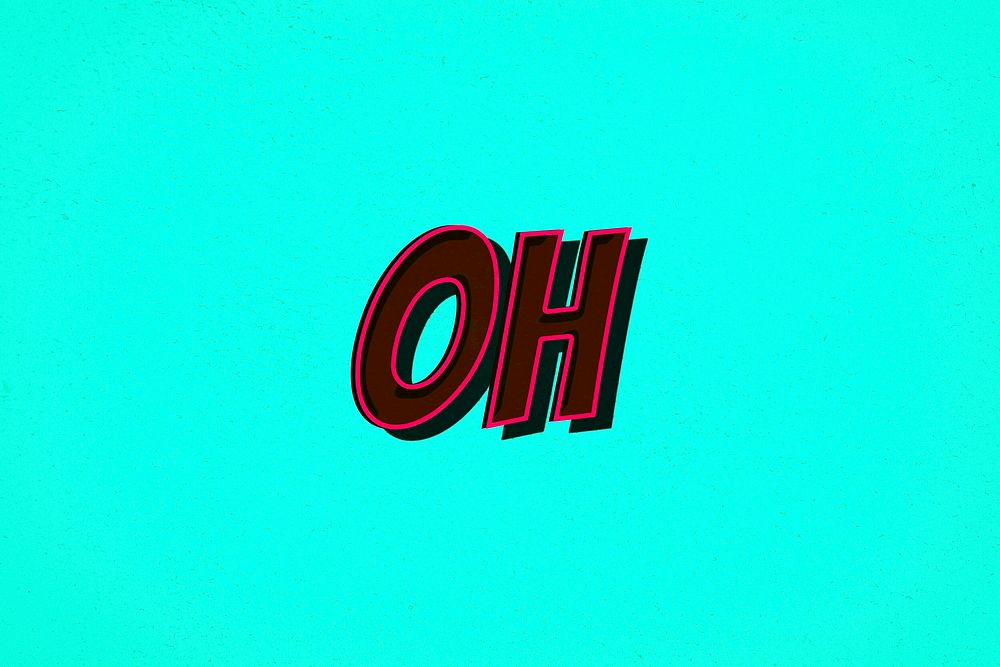 Oh word retro style typography illustration