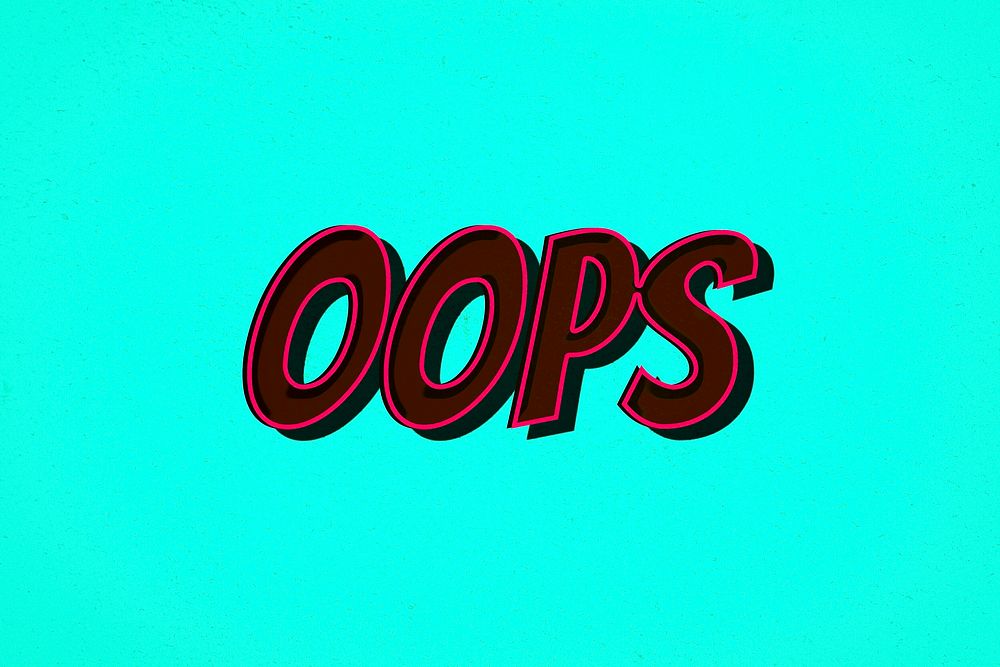 Oops word retro font style illustration