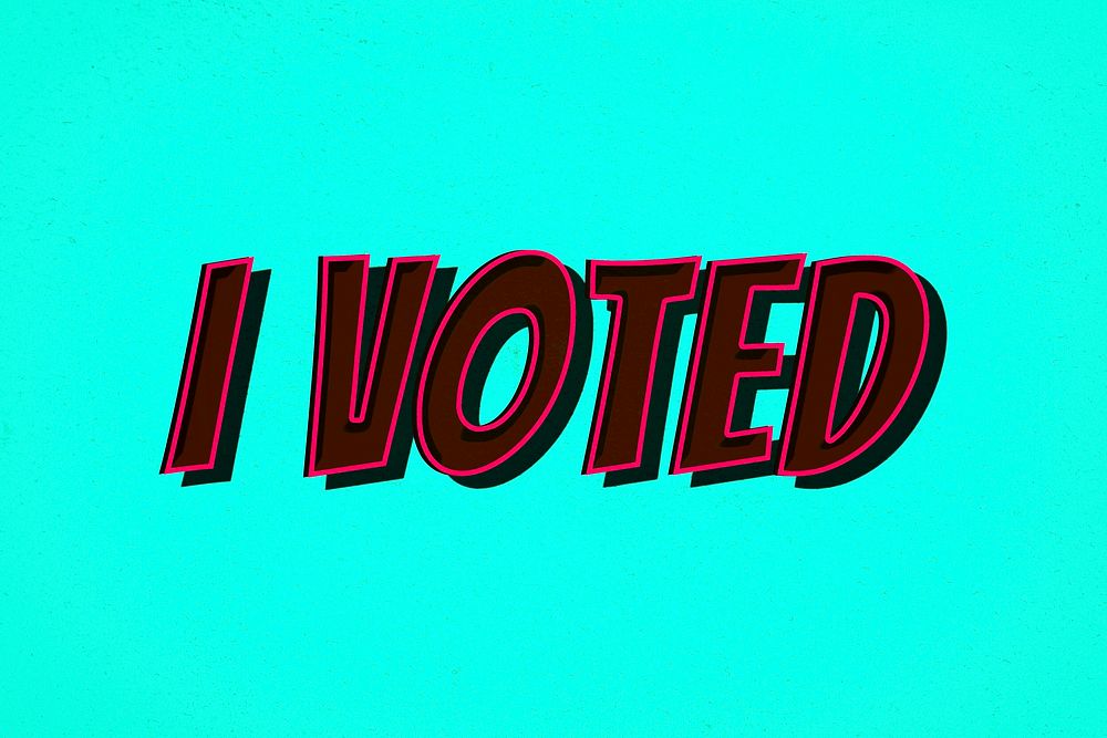 I voted retro shadow typography illustration
