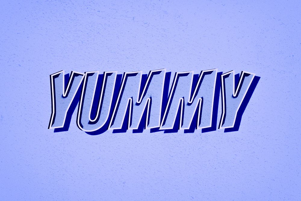 Yummy word retro font style illustration