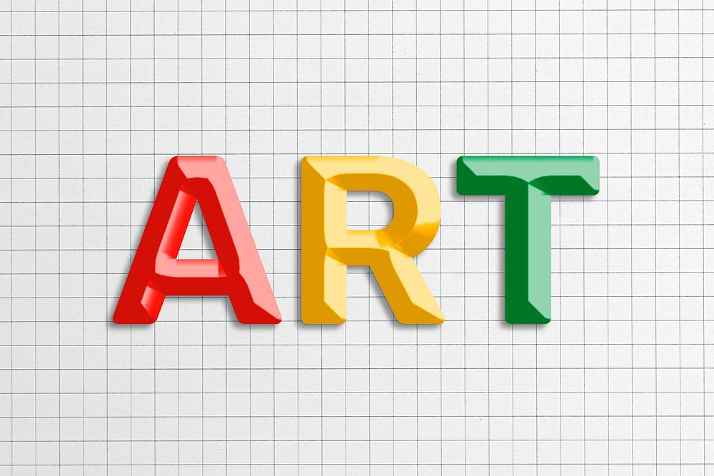 3d font art word colorful word typography