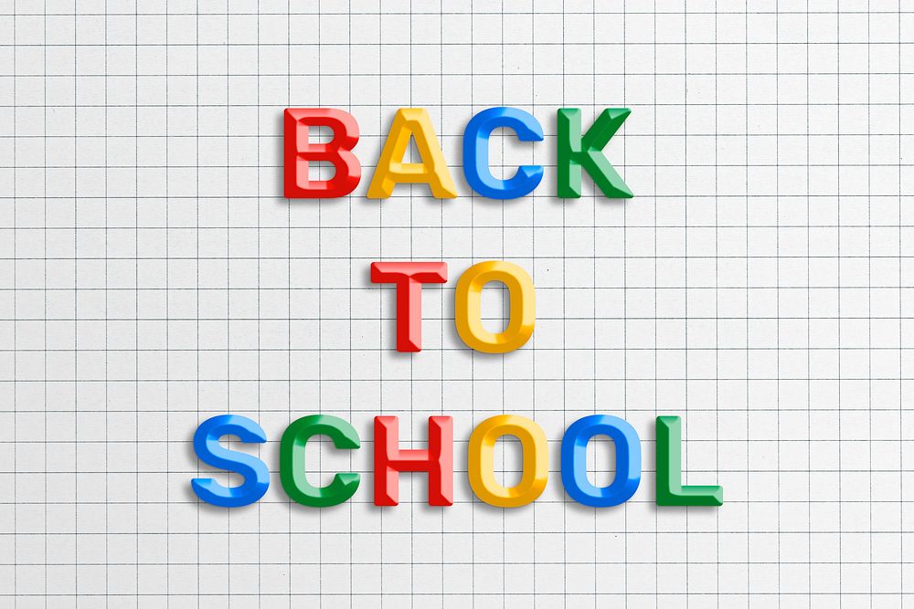 Colorful back to school bevel typography 3d effect