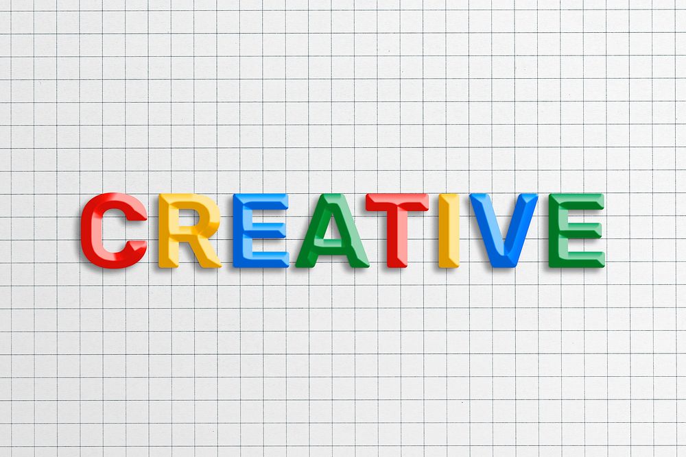 Creative word 3d effect colorful typography