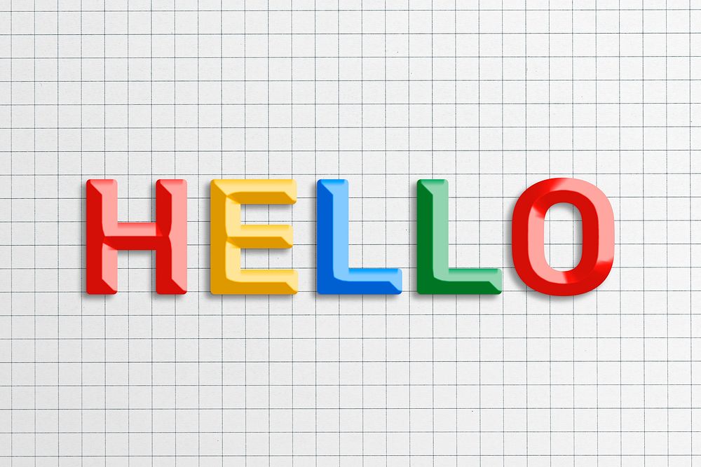 Hello word 3d effect colorful lettering