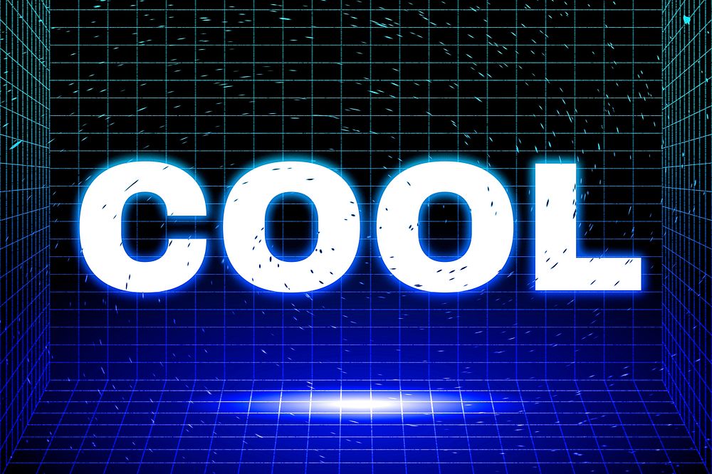 Synthwave neon cool text typography