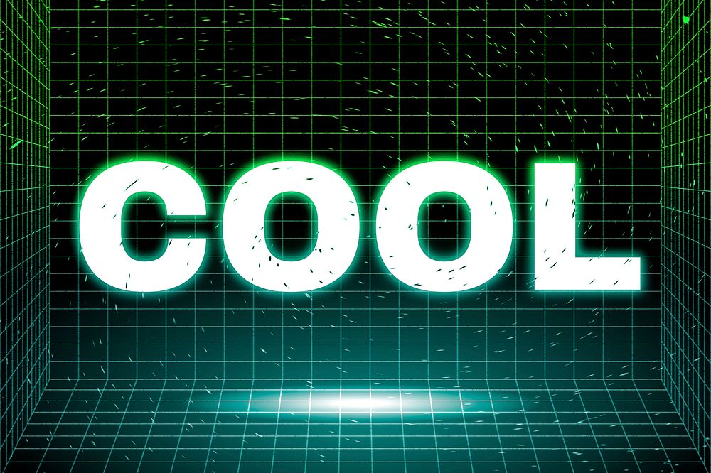 Synthwave neon cool text typography