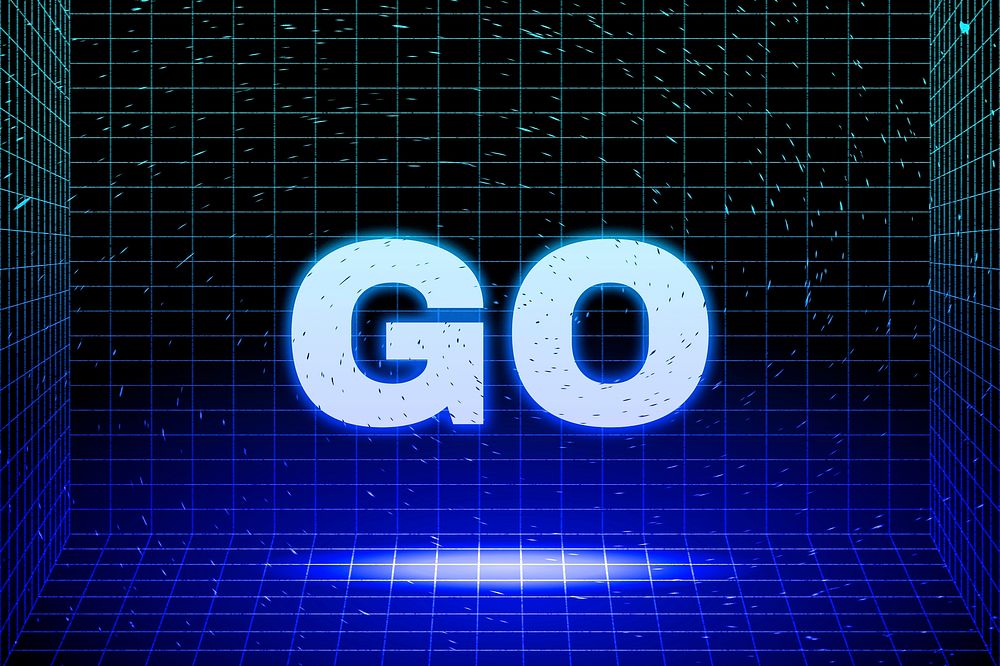 neon go grid style bold typography