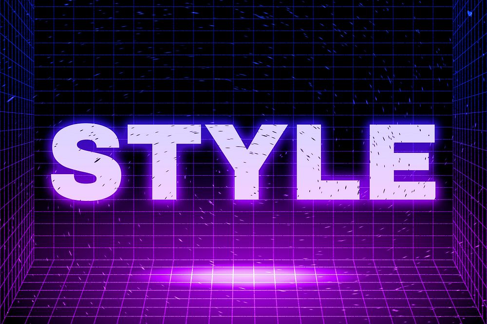 Cyber style neon grid style text typeface