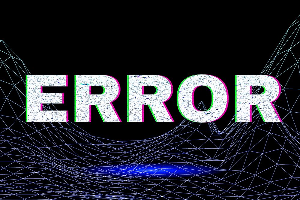 Neon grid error synthewave style word typography