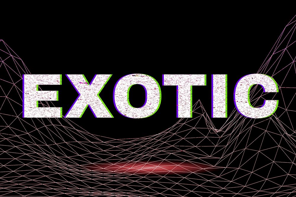 Grid room text exotic synthwave word typography