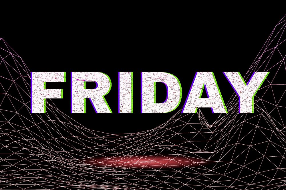 Synthwave friday neon text typography