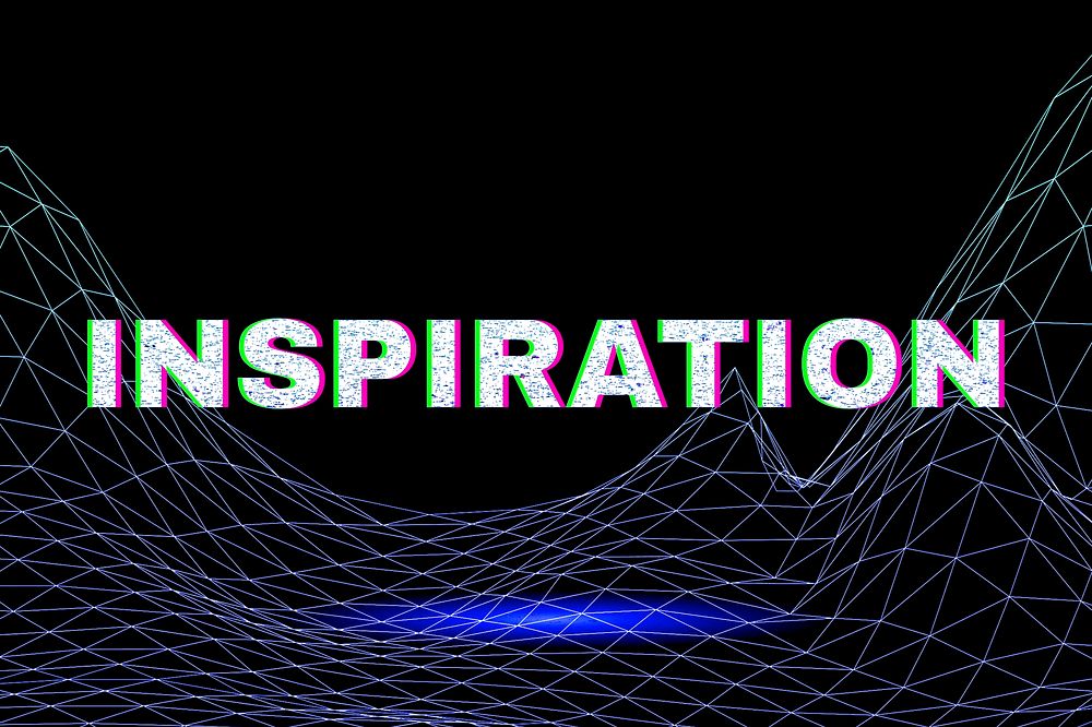 Vaporwave neon grid line inspiration word typography