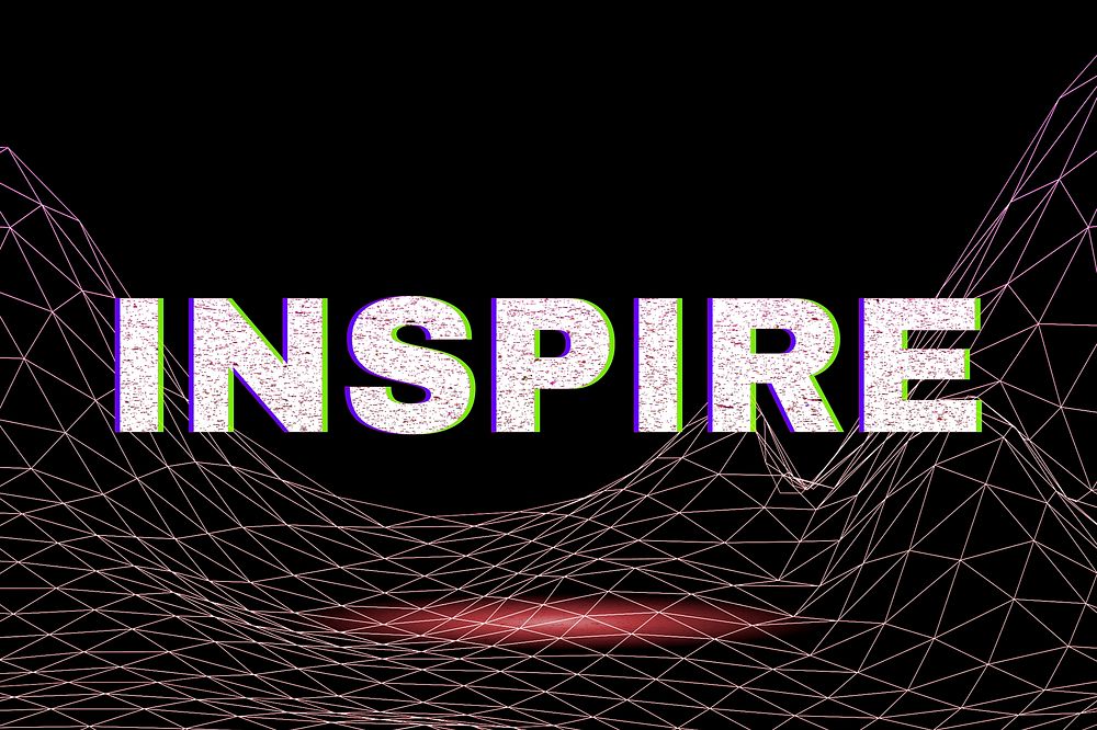 Synthwave tech neon inspire text typography