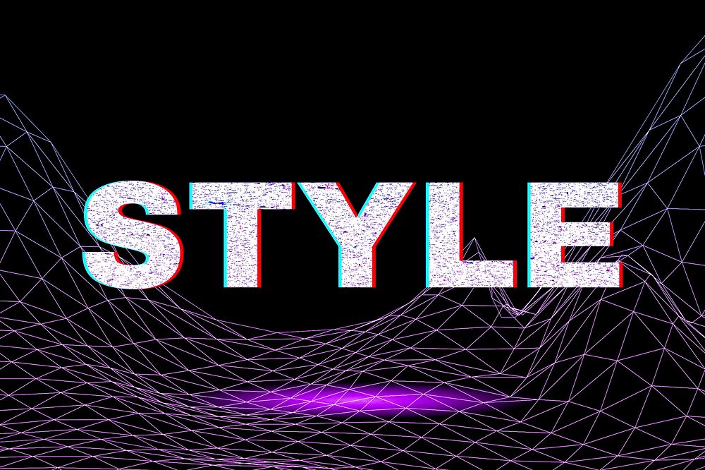 Cyber style neon grid style text typeface