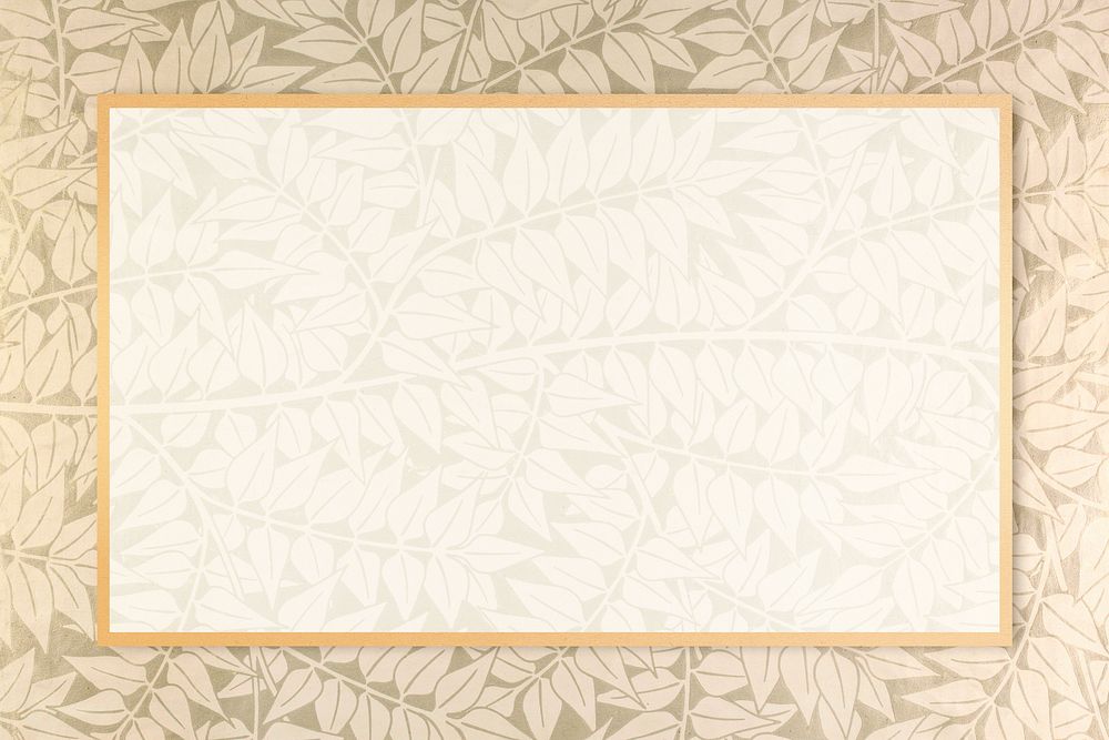 Vector Bohemian botanical frame William Morris pattern