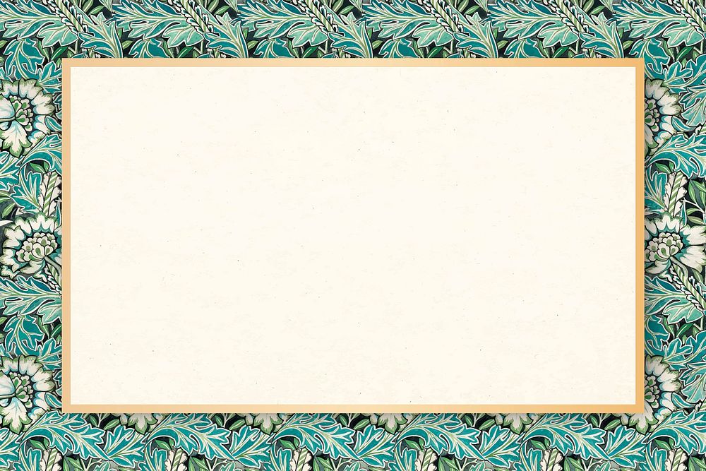 Floral frame vector William Morris pattern vintage