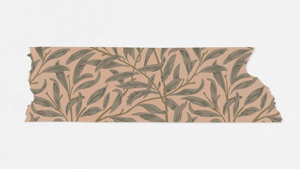 Willow bough washi tape vector journal sticker remix from artwork by William Morris