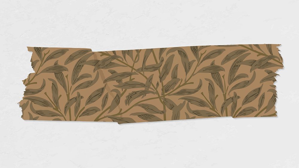 Willow bough washi tape vector journal sticker remix from artwork by William Morris