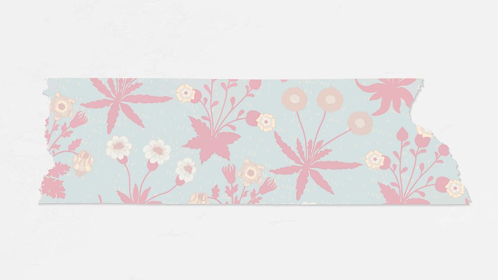 Daisy washi tape vector journal sticker remix from artwork by William Morris
