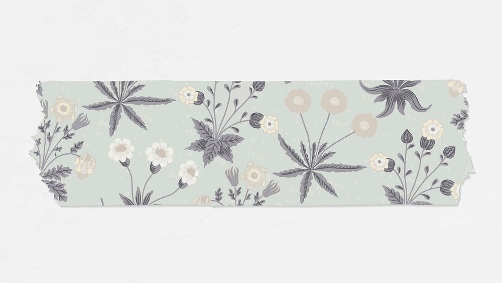 Daisy washi tape vector diary sticker remix from artwork by William Morris