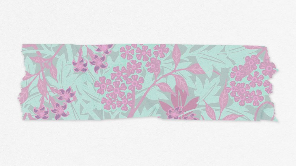 Jasmine flower washi tape diary sticker remix from artwork by William Morris