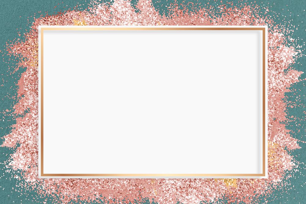 Glitter frame vector pink sparkly background