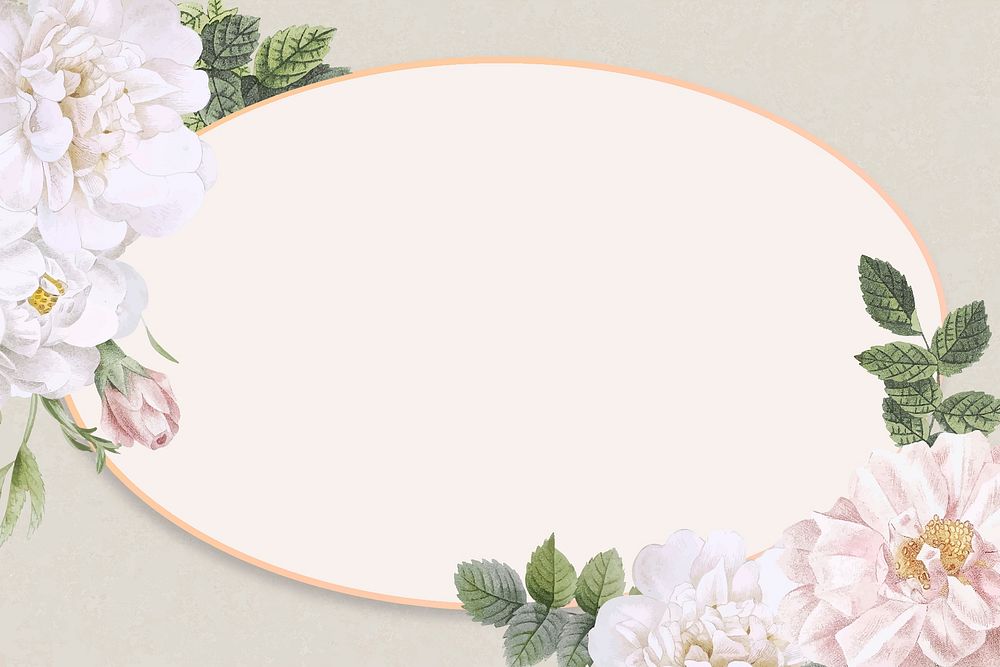 White floral design vector frame