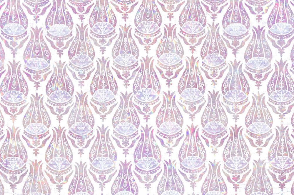 Tulip holographic pattern remix from artwork by William Morris