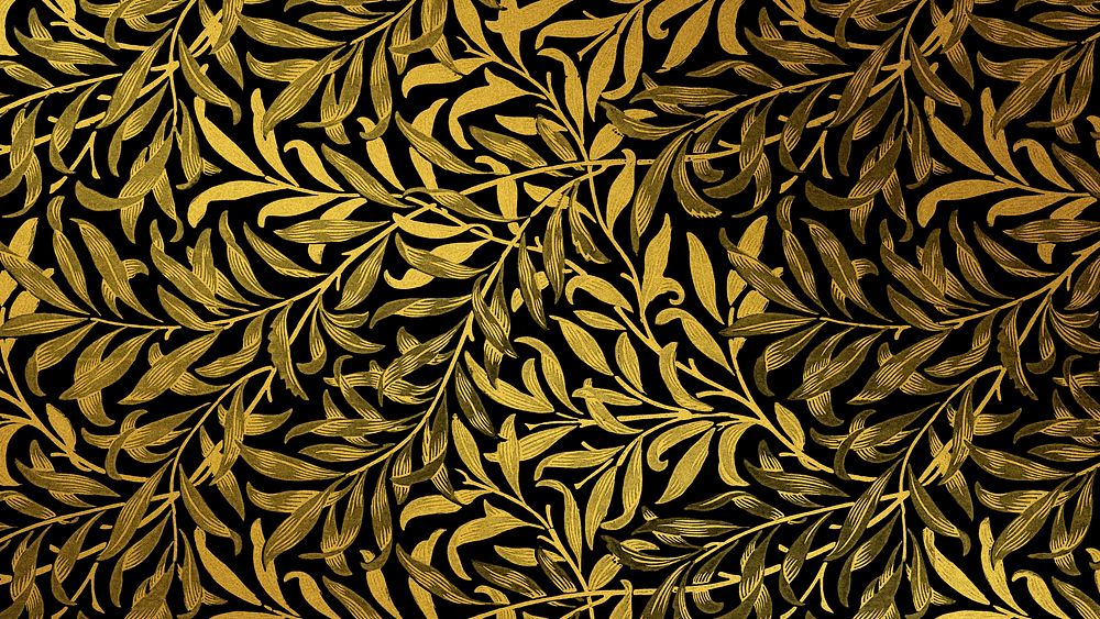 Luxury leaf floral pattern remix from artwork by William Morris