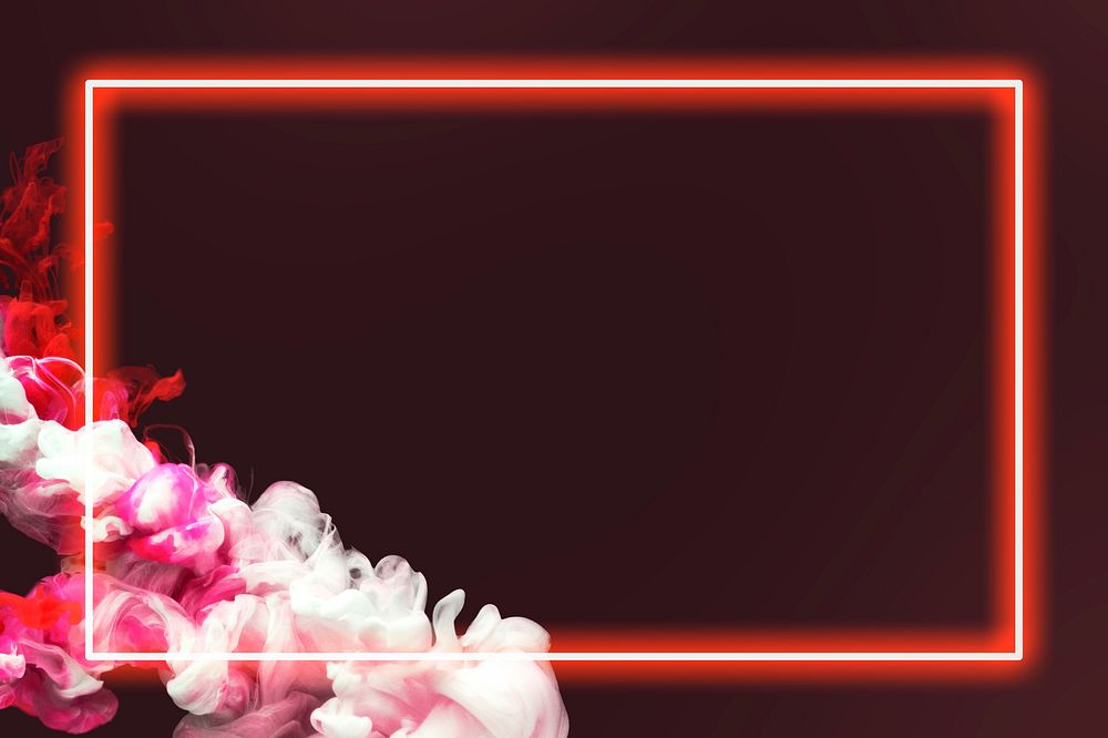 Smoke effect neon frame gradient red