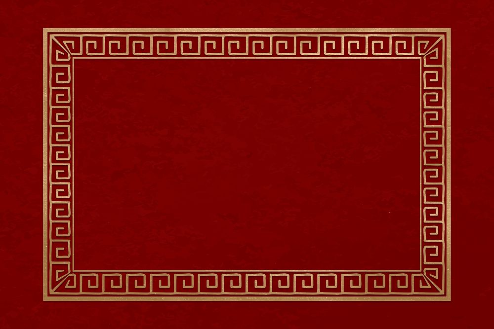 Chinese frame vector oriental woodblock pattern golden square