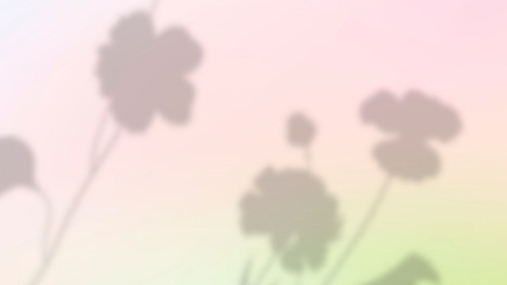 Aesthetic flower shadow background in two color gradient