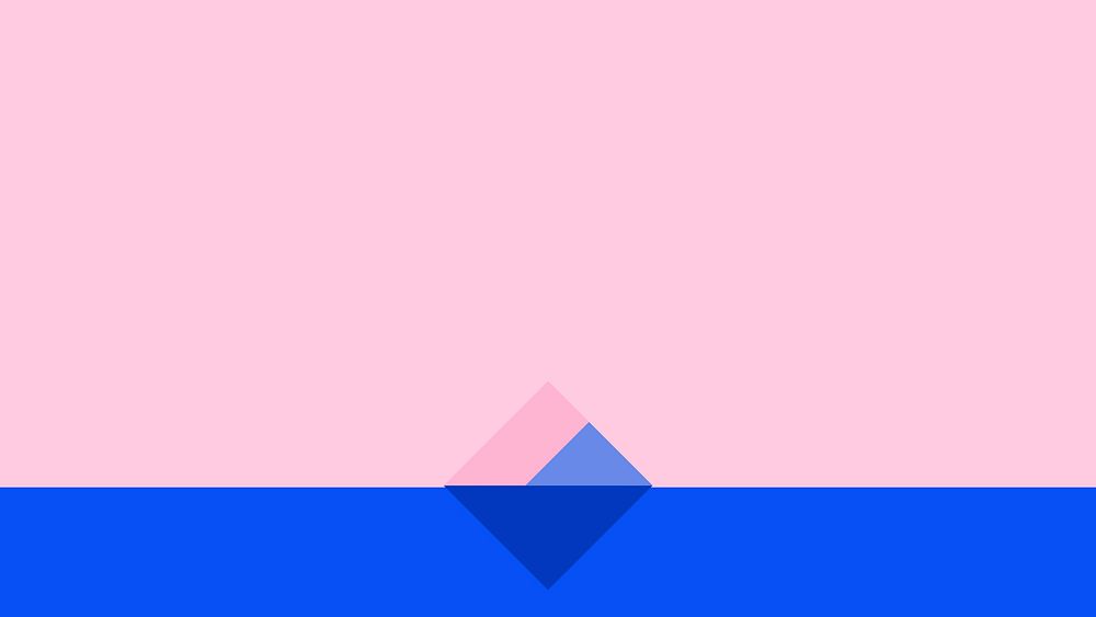 Geometric iceberg wallpaper vector in pink and blue