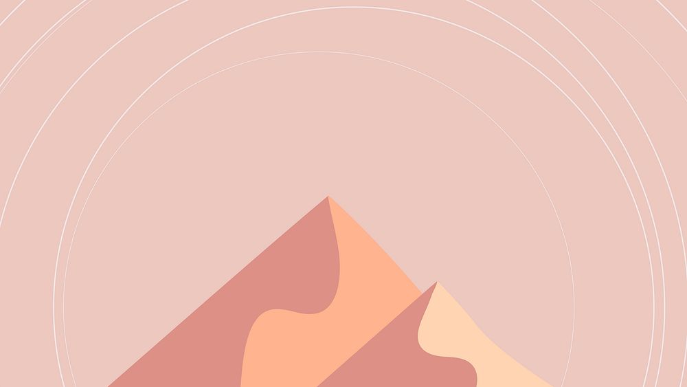 Peachy mountain scenery wallpaper vector aesthetic