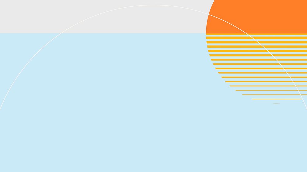 Sunny semicircle wallpaper vector in minimal style