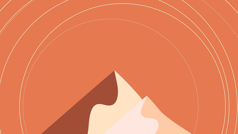 Retrofuturism orange mountain scenery wallpaper vector aesthetic