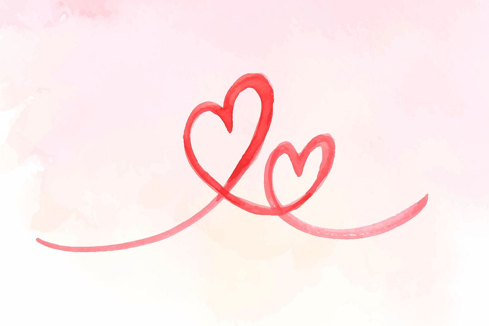 Brushstroke heart valentine's day illustration
