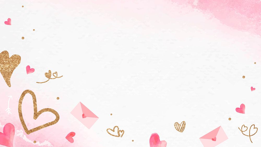 Valentine&rsquo;s love letter background psd with glittery heart