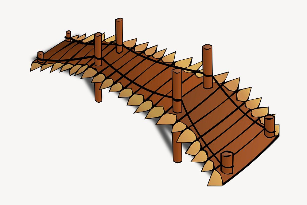 Medieval bridge clipart, illustration vector. Free public domain CC0 image.
