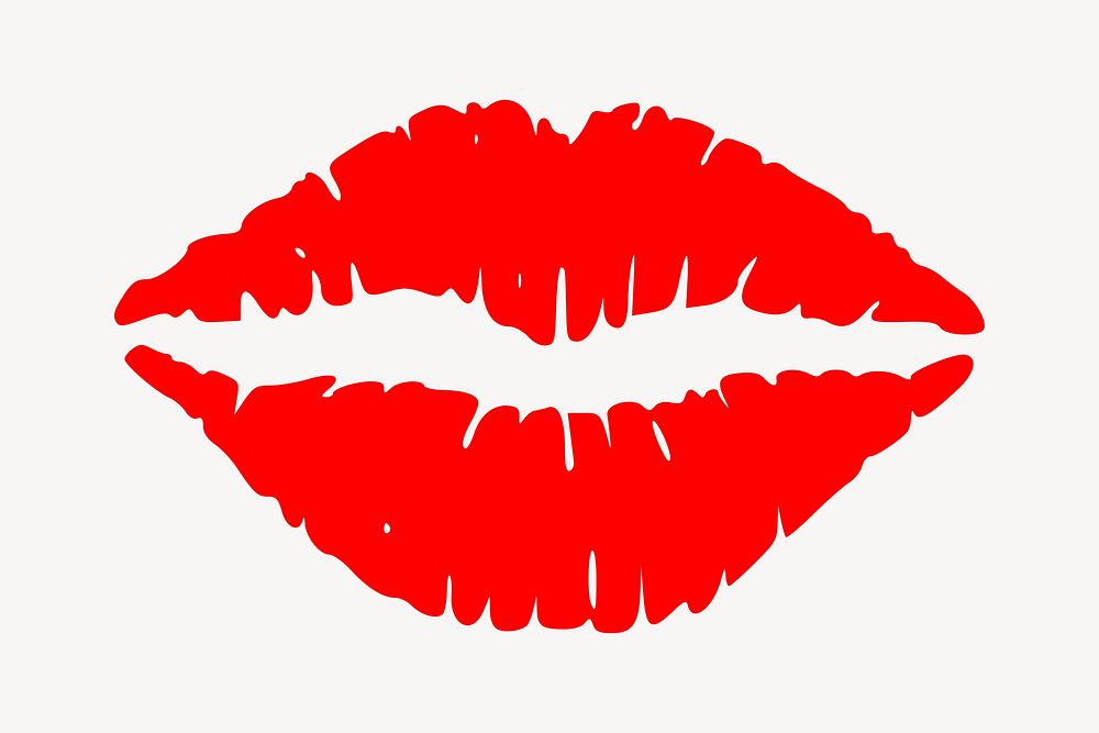 Lipstick stain clipart, illustration vector. Free public domain CC0 image.
