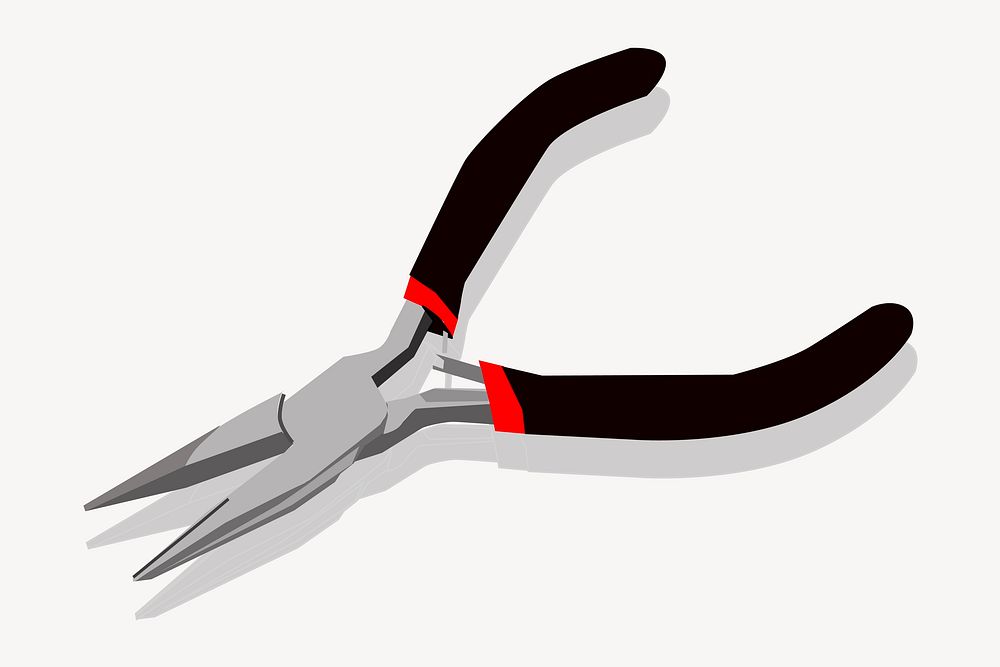 Tongs, tool clipart, illustration vector. Free public domain CC0 image.