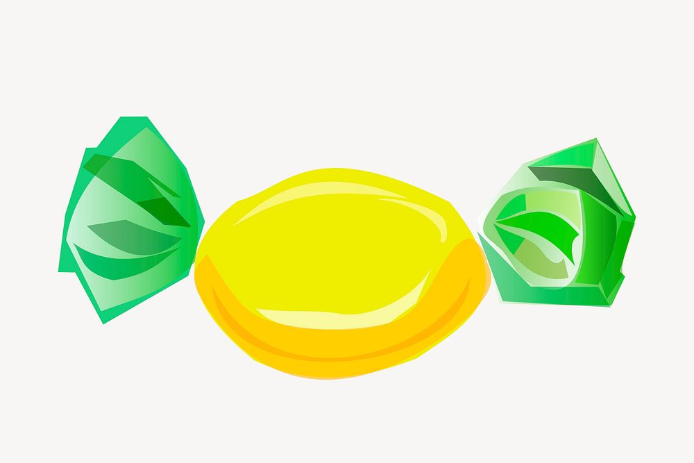 Lemon candy clipart, illustration. Free public domain CC0 image.