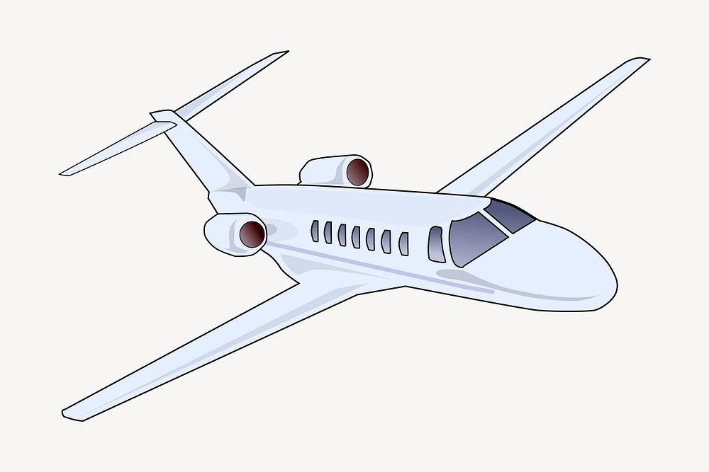 Flying airplane clipart, illustration psd. Free public domain CC0 image.