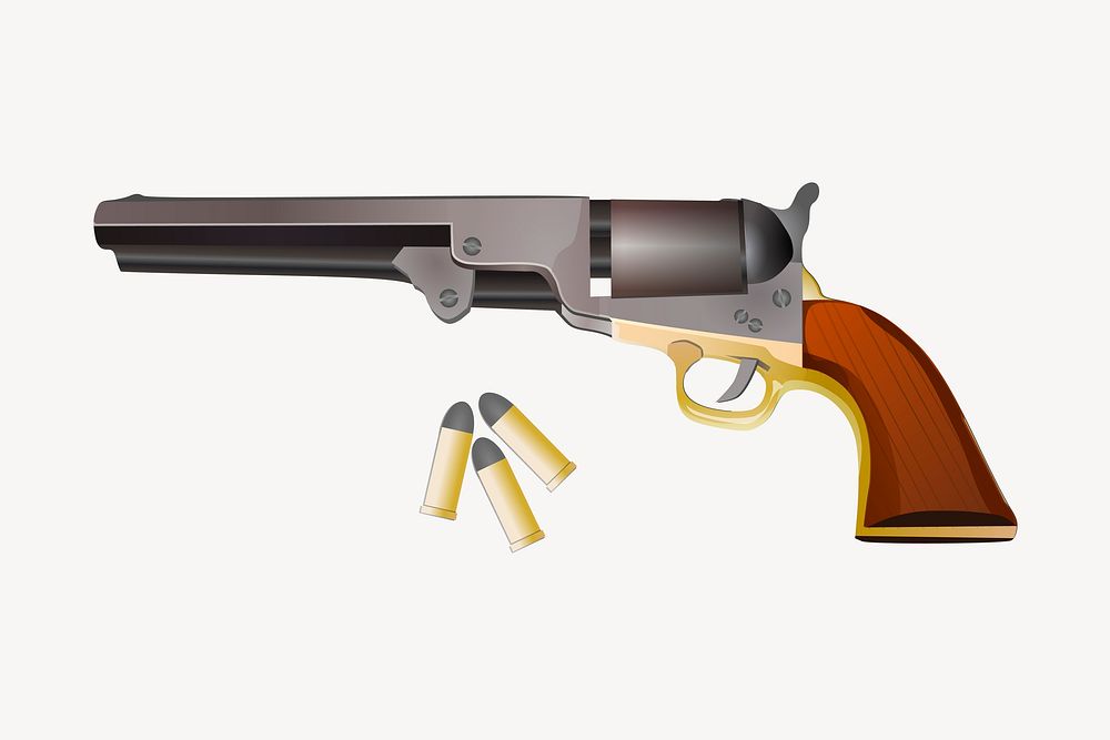 Colt gun clipart, illustration vector. Free public domain CC0 image.