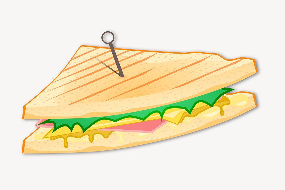 Sandwich, food clipart, illustration. Free public domain CC0 image.