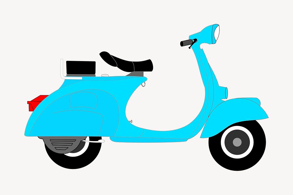 Scooter motorcycle clipart, illustration vector. Free public domain CC0 image.